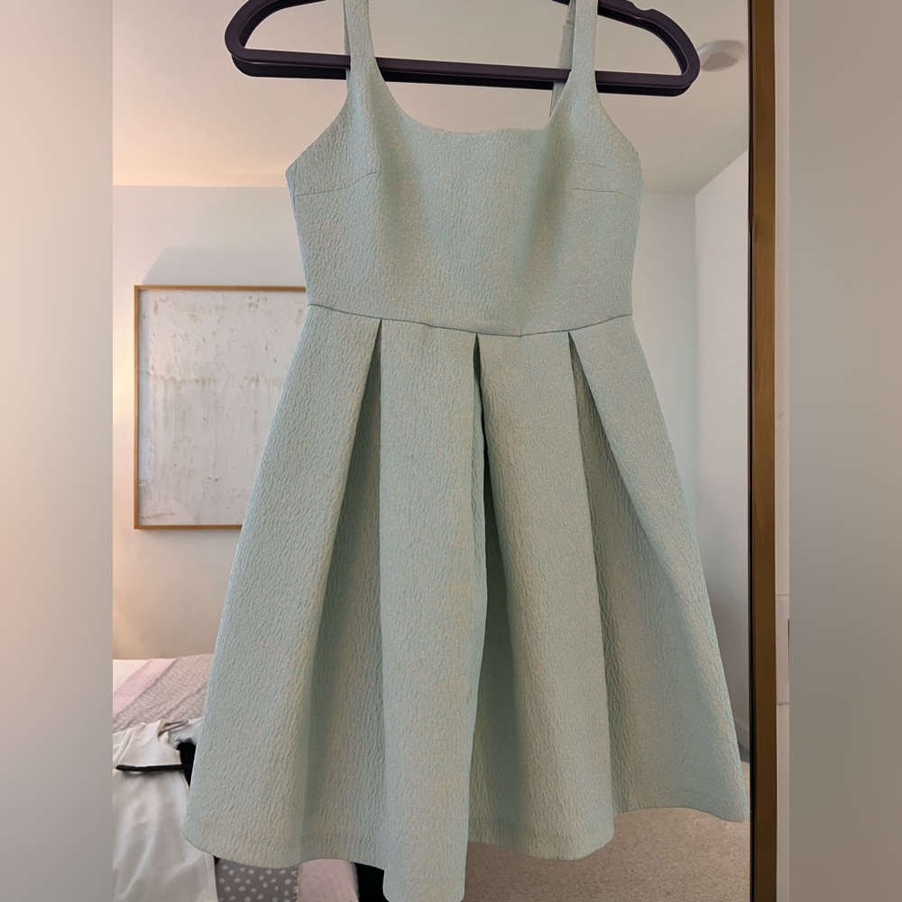 Zara Blue Jacquard Casual Dress